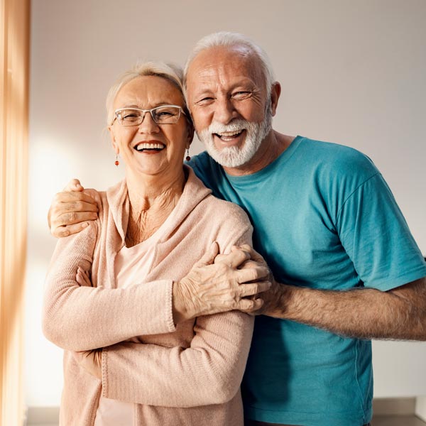 laughing senior couple